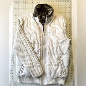 Buffalo David Bitton | NWOT | Silver WOTO Mixed Media Puffer Coat | Large